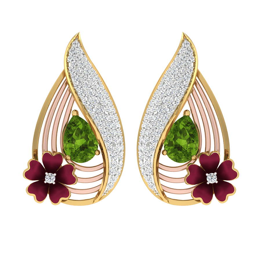 18KT Gold and 0.46 Carat Diamond Earrings