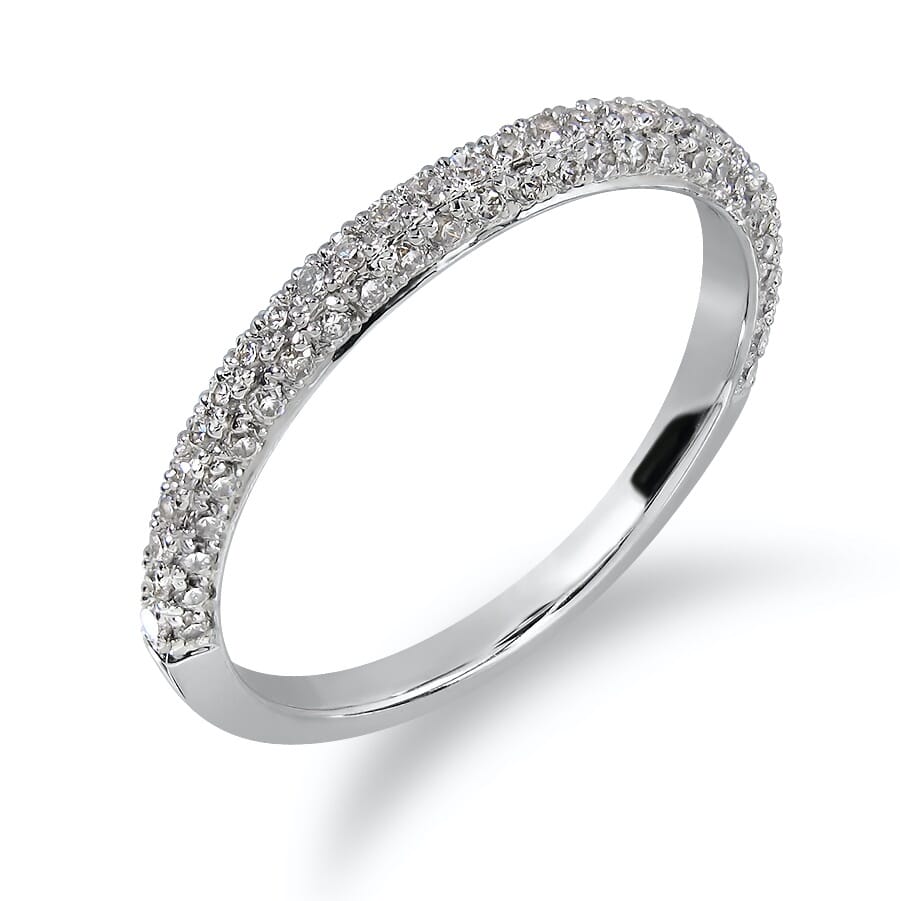 18K Gold and 0.43 Carat F-G Color VS Clarity Lady's Diamond Band