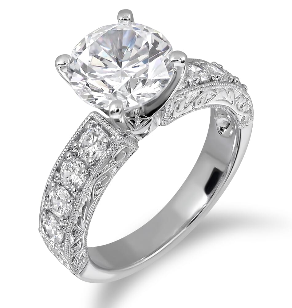 Moissanite Ring in 9KT or 14KT Gold with Certificate