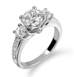 Moissanite Ring in 9KT or 14KT Gold with Certificate