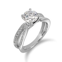 18KT Gold and 0.50 Carat D Color VS1 Clarity GIA Certified Diamond Ring
