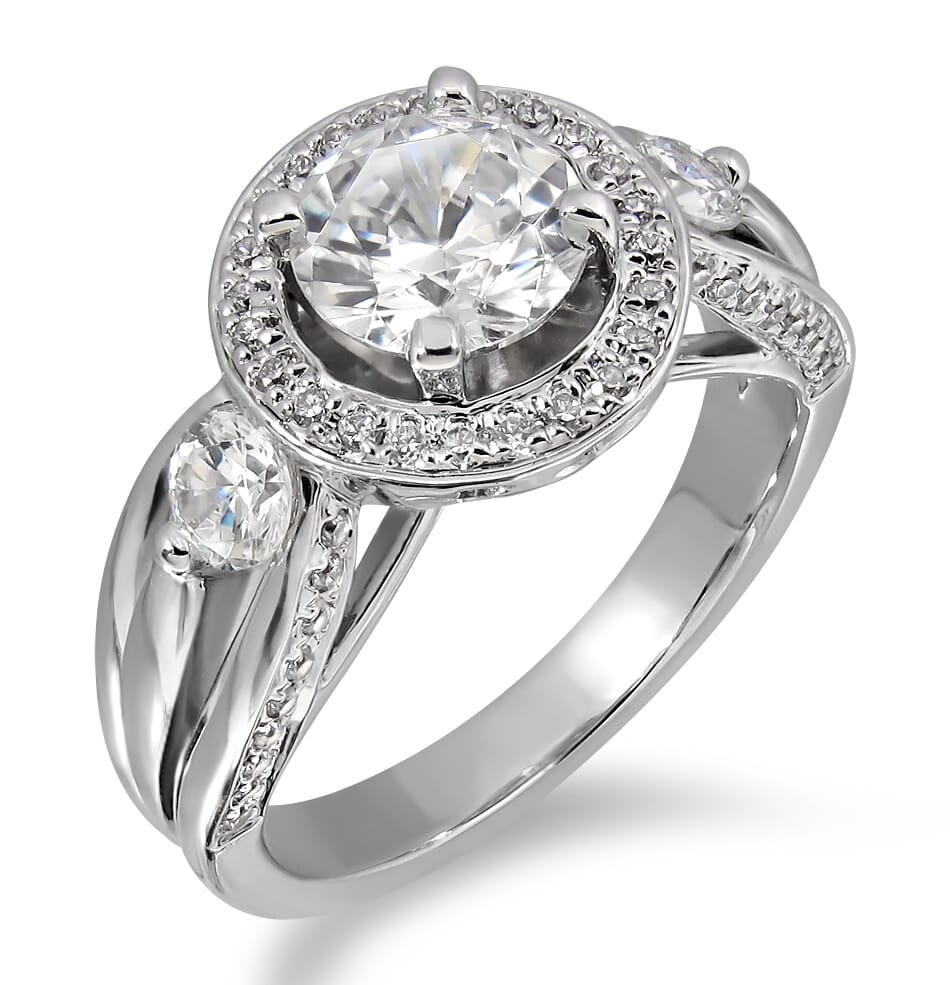 Moissanite Ring in 9KT or 14KT Gold with Certificate