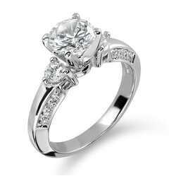 Moissanite Ring in 9KT or 14KT Gold with Certificate
