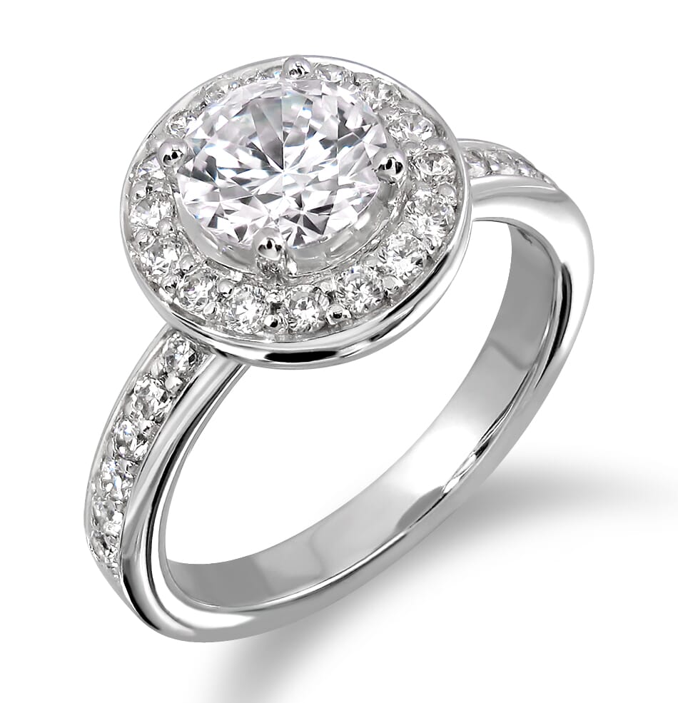 Moissanite Ring in 9KT or 14KT Gold with Certificate