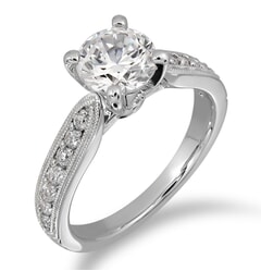 Moissanite Ring in 9KT or 14KT Gold with Certificate