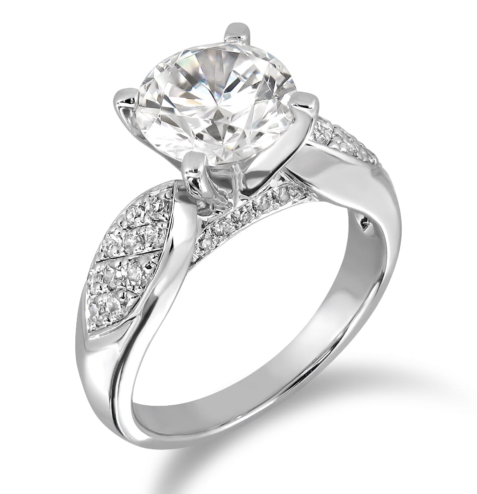 Moissanite Ring in 9KT or 14KT Gold with Certificate