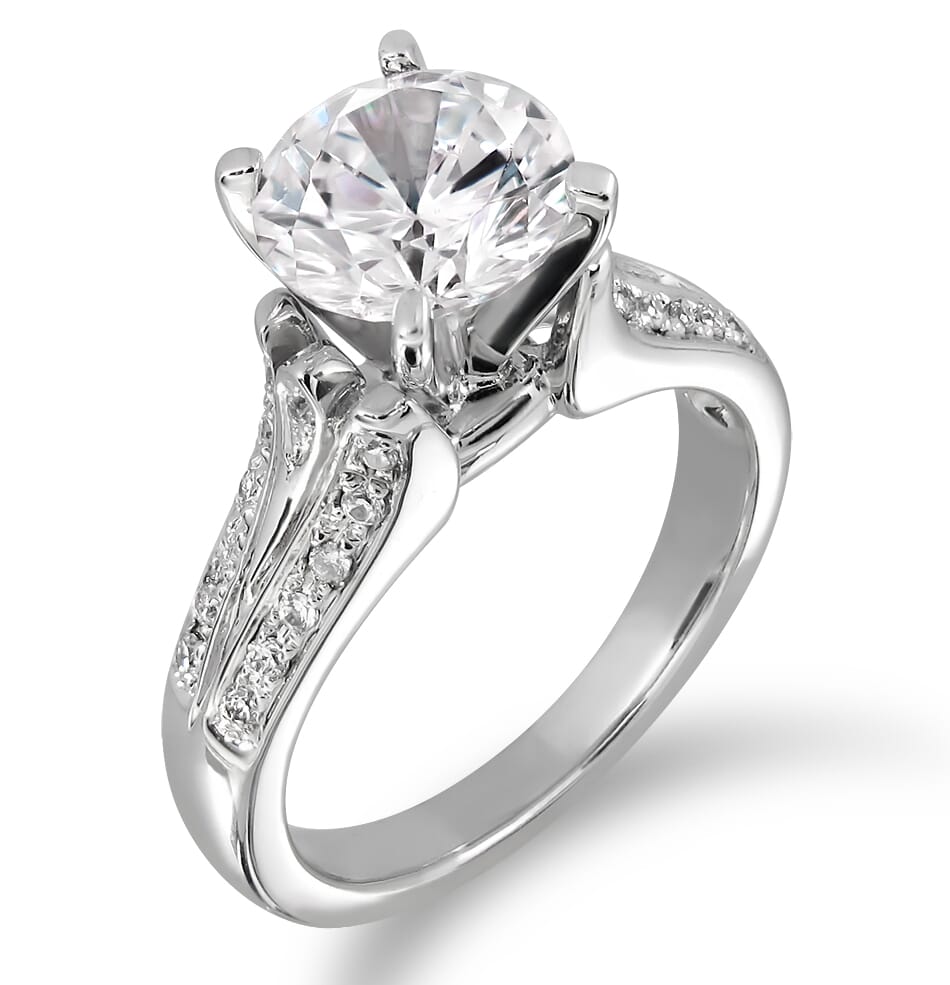 Moissanite Ring in 9KT or 14KT Gold with Certificate