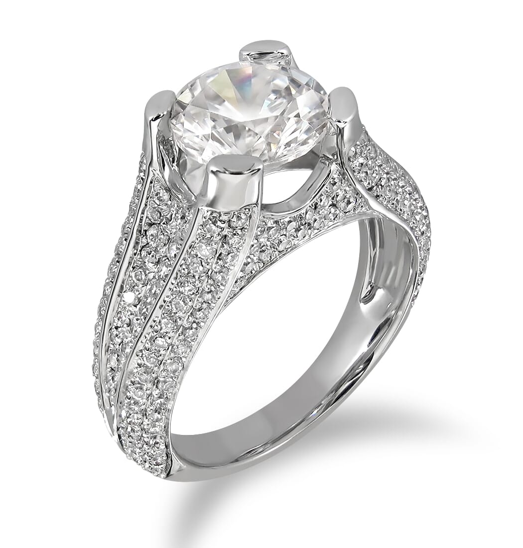 Moissanite Ring in 9KT or 14KT Gold with Certificate