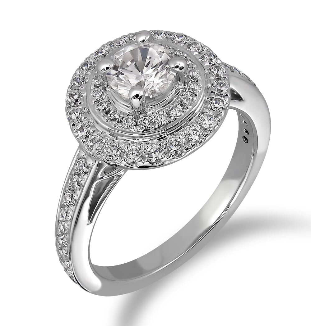 Moissanite Ring in 9KT or 14KT Gold with Certificate