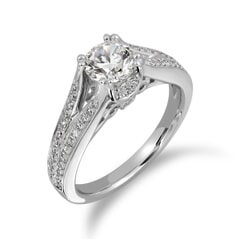 18KT Gold and 0.63 Carat D Color VS1 Clarity GIA Certified Diamond Ring