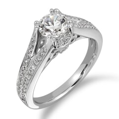 Moissanite Ring in 9KT or 14KT Gold with Certificate