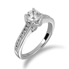 18KT Gold and 0.56 Carat D Color VS1 Clarity GIA Certified Diamond Ring