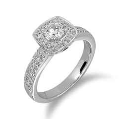 18KT Gold and 0.63 Carat D Color VS1 Clarity GIA Certified Diamond Ring