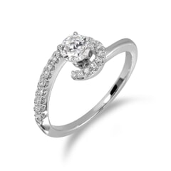 18KT Gold and 0.46 Carat D Color VS1 Clarity GIA Certified Diamond Ring