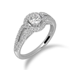 18KT Gold and 0.63 Carat D Color VS1 Clarity GIA Certified Diamond Ring