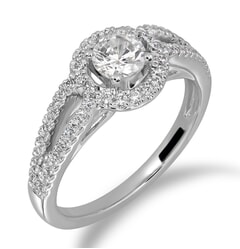 18KT Gold and 0.63 Carat D Color VS1 Clarity GIA Certified Diamond Ring