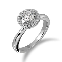 18KT Gold and 0.40 Carat D Color VS1 Clarity GIA Certified Diamond Ring