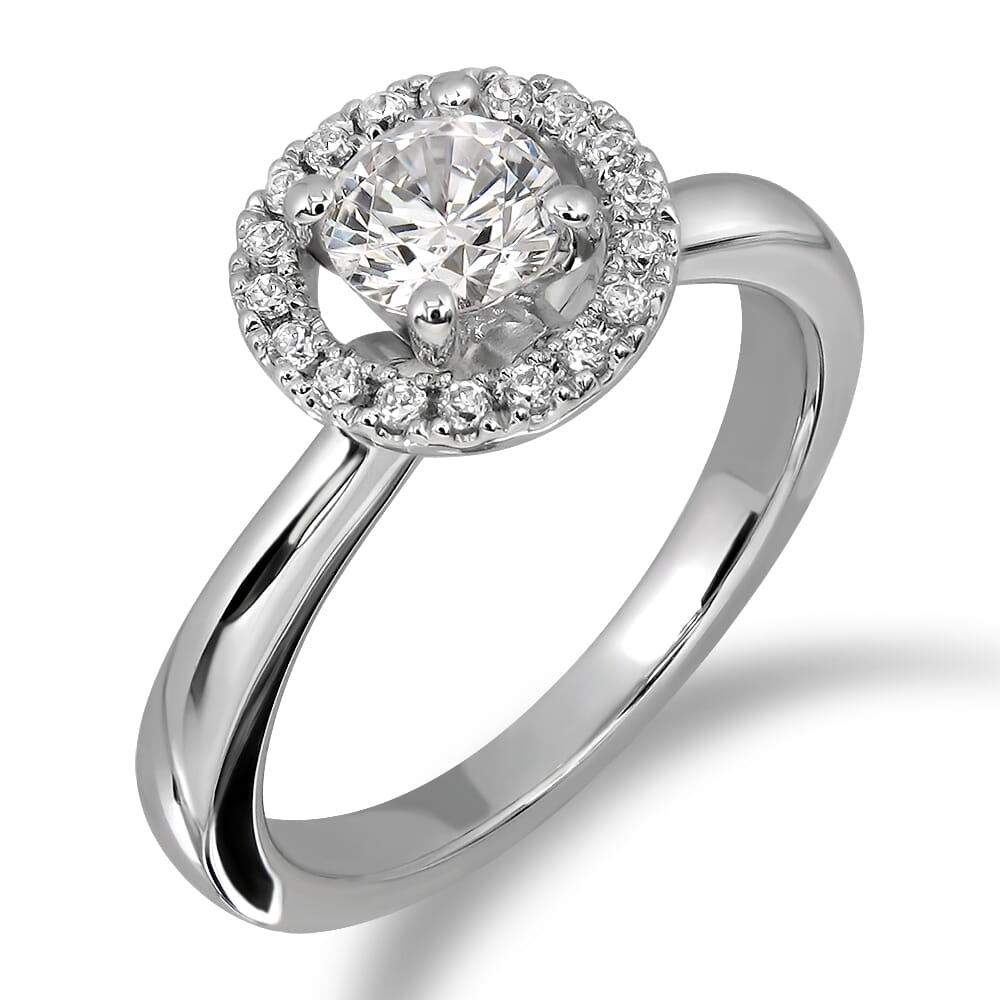 Moissanite Ring in 9KT or 14KT Gold with Certificate