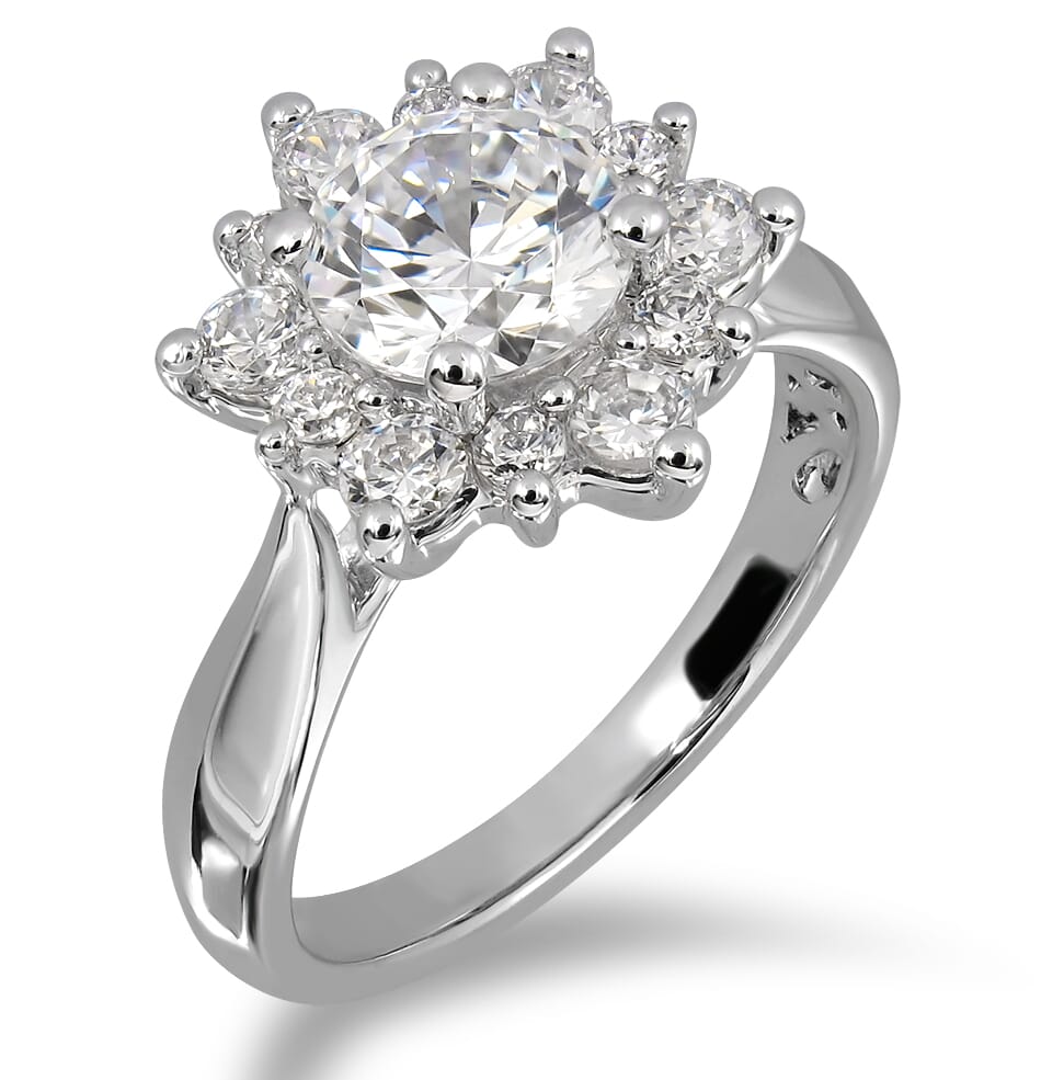 Moissanite Ring in 9KT or 14KT Gold with Certificate