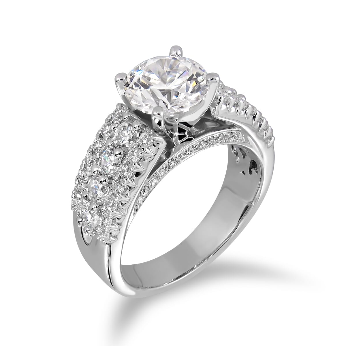 Moissanite Ring in 9KT or 14KT Gold with Certificate