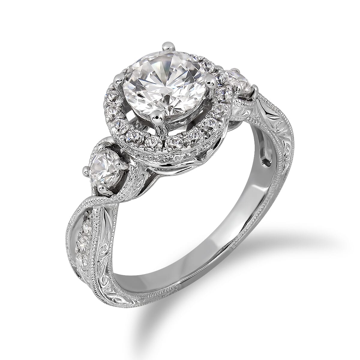 Moissanite Ring in 9KT or 14KT Gold with Certificate