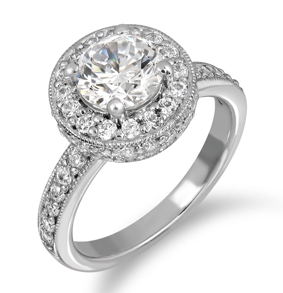 Moissanite Ring in 9KT or 14KT Gold with Certificate