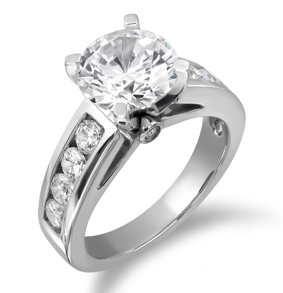 Moissanite Ring in 9KT or 14KT Gold with Certificate