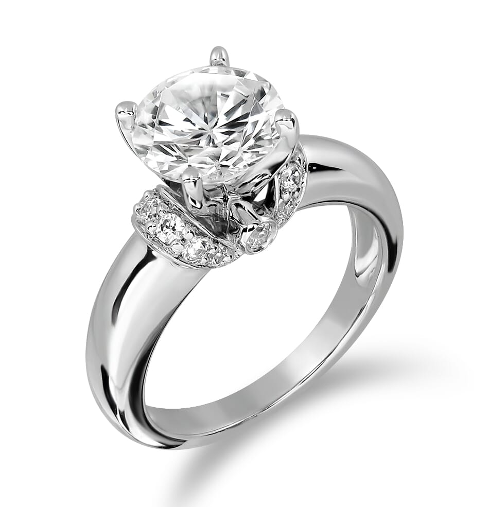 18KT Gold and 0.30 carat Side Diamond Engagement Ring with Certificate