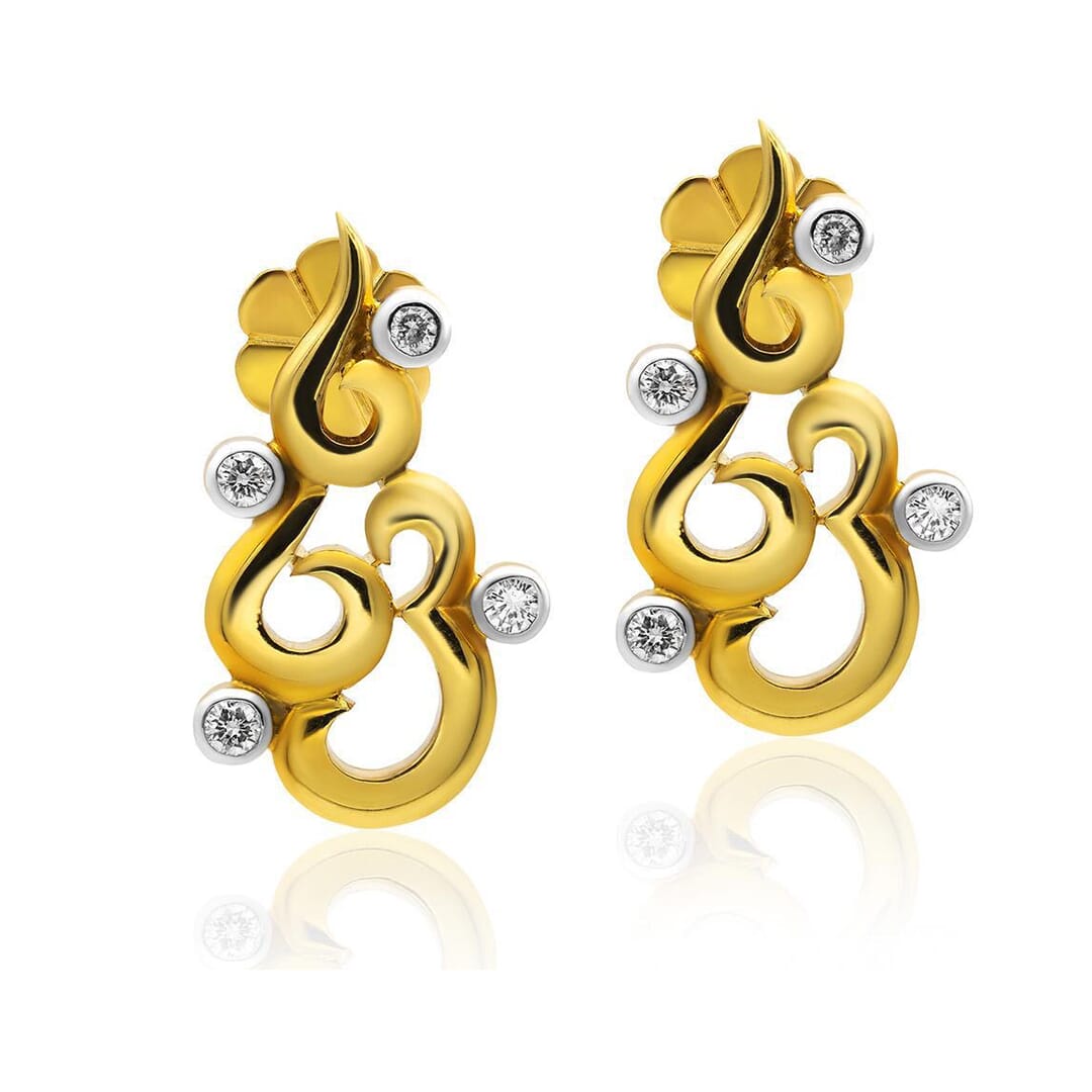 Stud Earrings in 14K Gold and 0.28 carat Diamonds