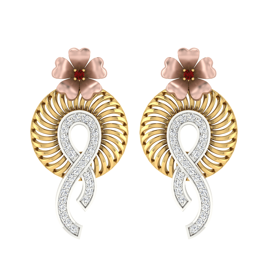 18KT Gold and 0.20 Carat Diamond Earrings