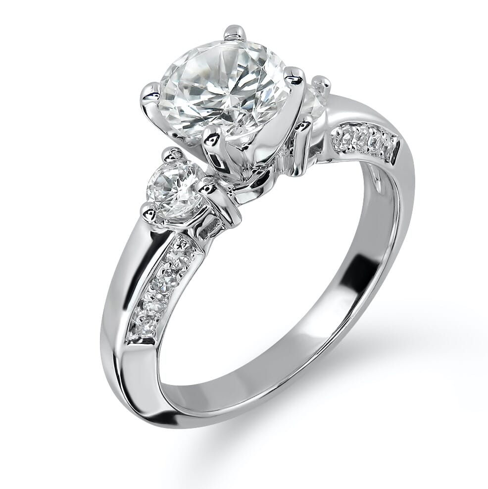 18KT Gold and 0.50 carat Three Stone Engagement Ring with Certificate