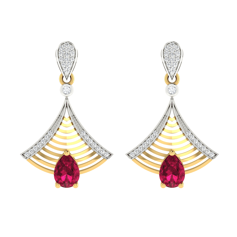 18KT Gold and 0.15 Carat Diamond Earrings