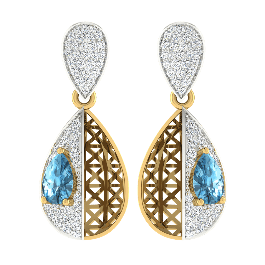 18KT Gold and 0.42 Carat Diamond Earrings