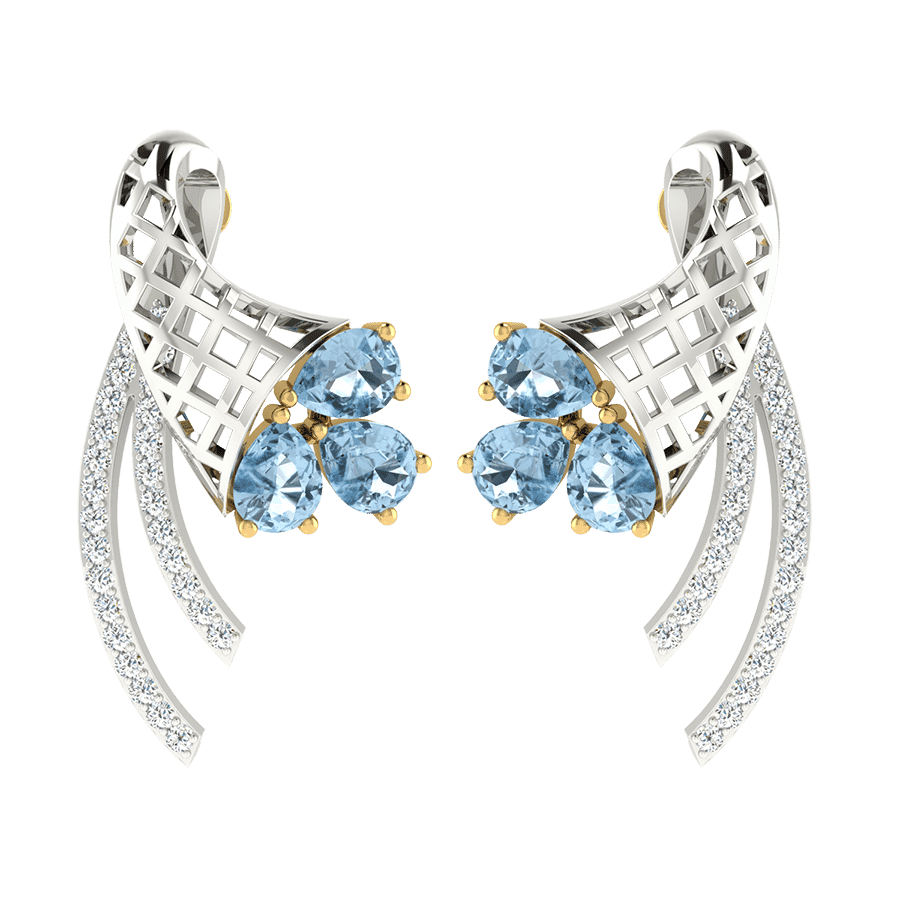 18KT Gold and 0.15 Carat Diamond Earrings