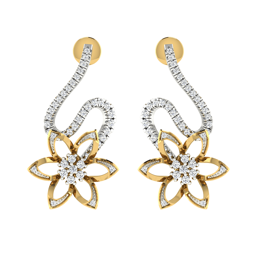18KT Gold and 0.34 Carat Diamond Earrings