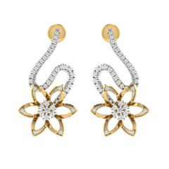 18KT Gold and 0.34 Carat Diamond Earrings
