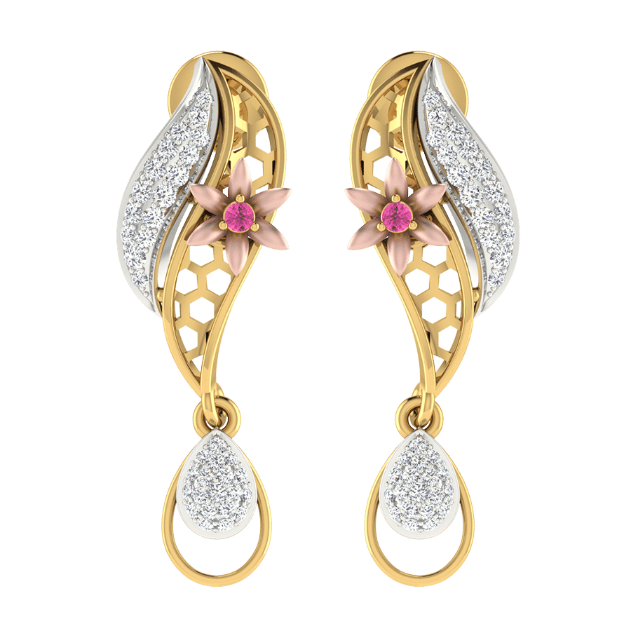 18KT Gold and 0.24 Carat Diamond Earrings