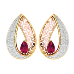 18KT Gold and 0.49 Carat Diamond Earrings