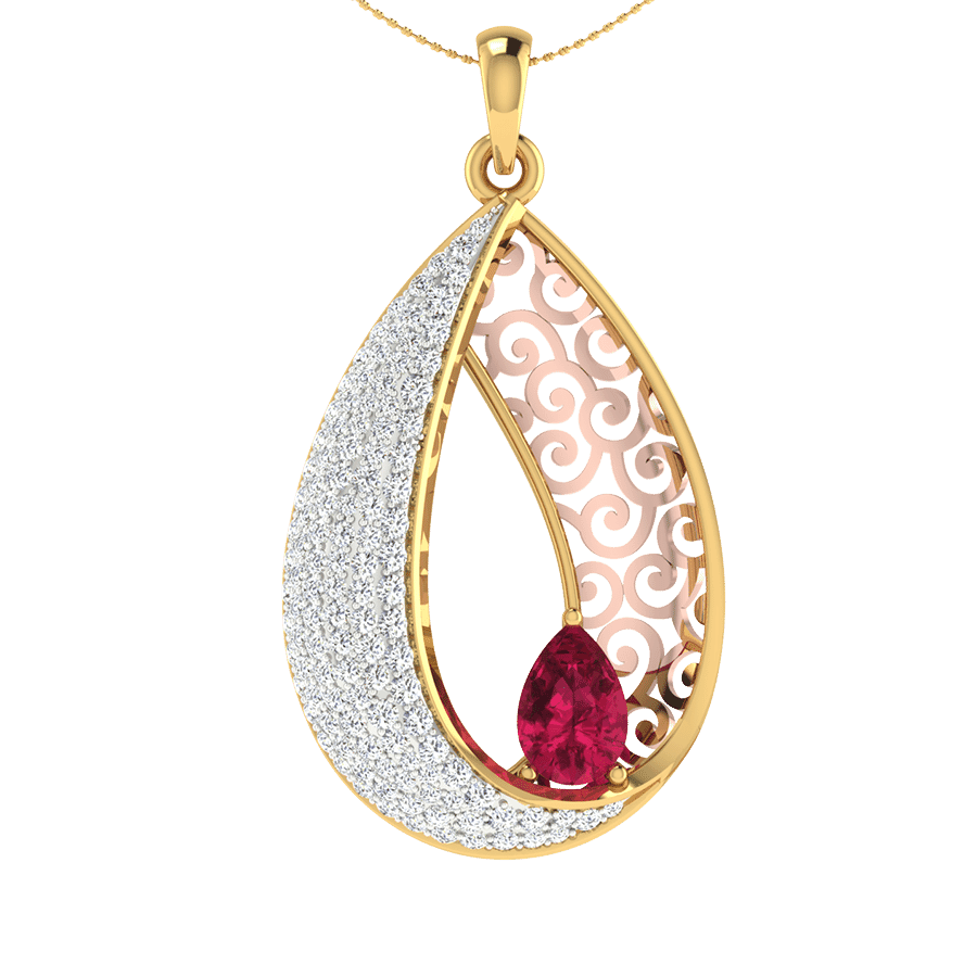 18KT Gold and 0.42 Carat Diamond Pendant