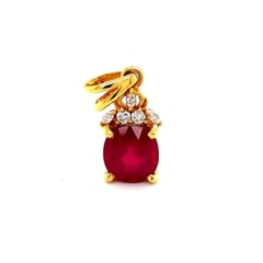 14KT Gold and 5.00 carat Natural Ruby Pendant
