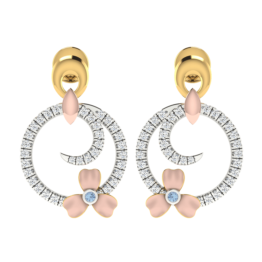 18KT Gold and 0.47 Carat Diamond Earrings