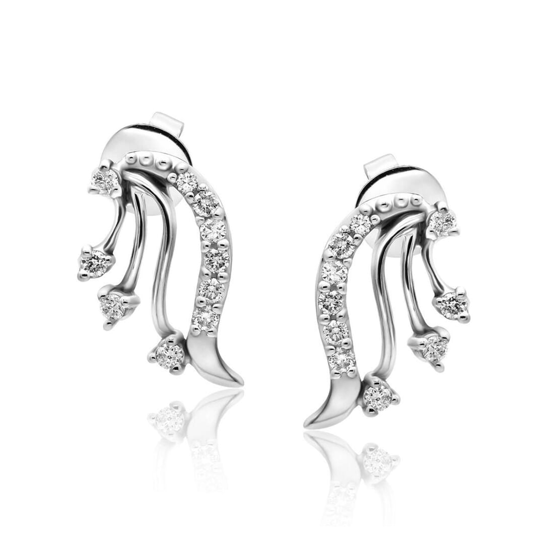 Stud Earring in 18K Gold and 0.30 carat Diamonds