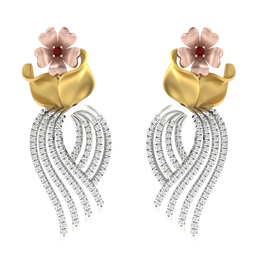 18KT Gold and 0.75 Carat Diamond Earrings