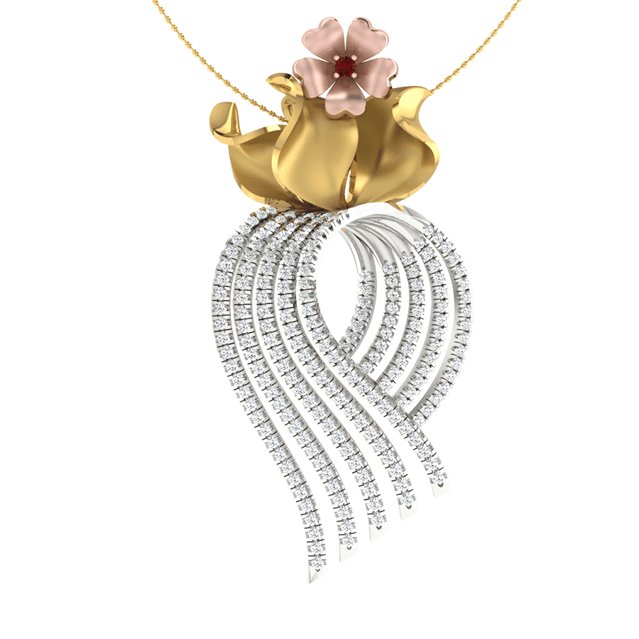 18KT Gold and 1.28 Carat Diamond Pendant