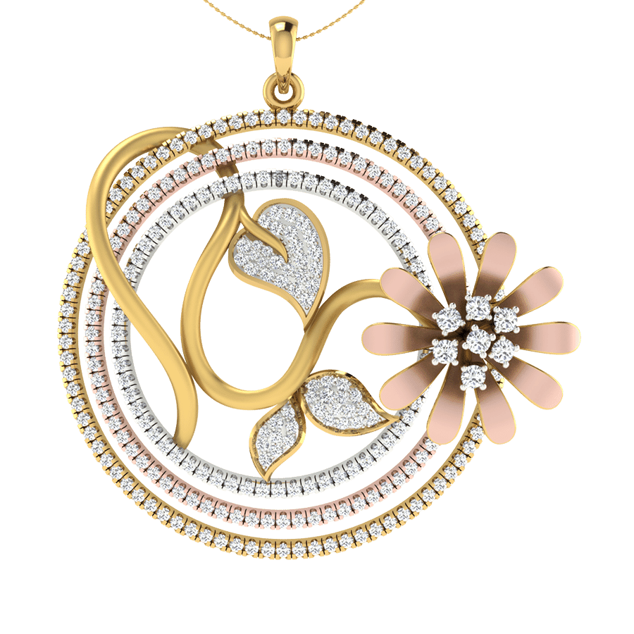 18KT Gold and 1.12 Carat Diamond Pendant