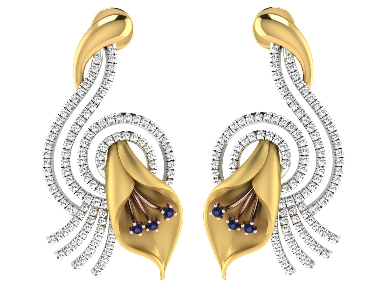 18KT Gold and 0.86 Carat Diamond Earrings