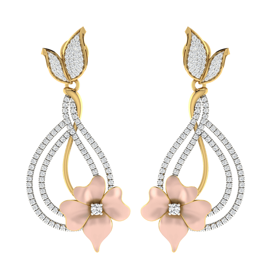 18KT Gold and 0.95 Carat Diamond Earrings