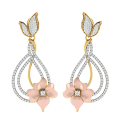 18KT Gold and 0.95 Carat Diamond Earrings