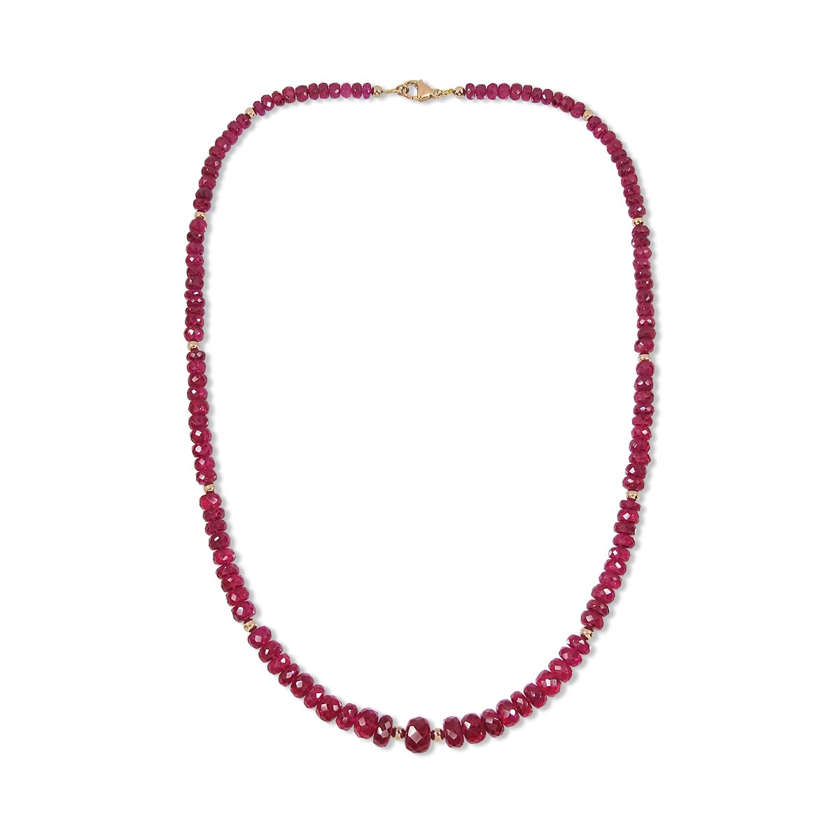 226.80 Ctw Natural Myanmar Jedi Red Spinel Necklace 22 inches with 9KT Gold Clasp