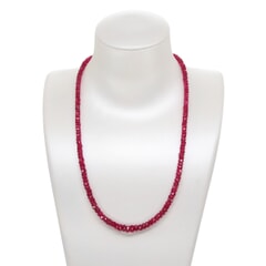 88.74 Ctw Natural Myanmar Jedi Red Spinel Necklace 18.5 inches with 18KT Gold Clasp